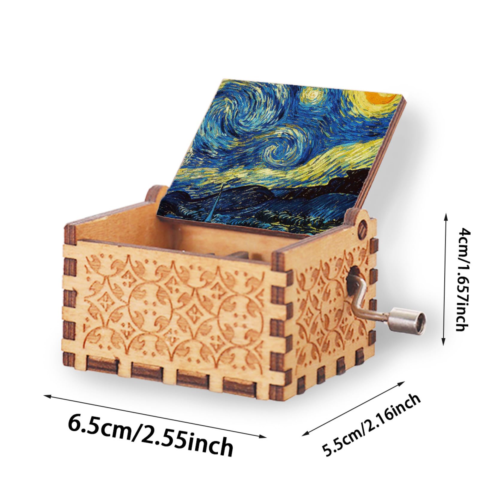 Amazon.co.jp: ゴッホ 星月夜 オルゴール 木製 Music Box ミュージック